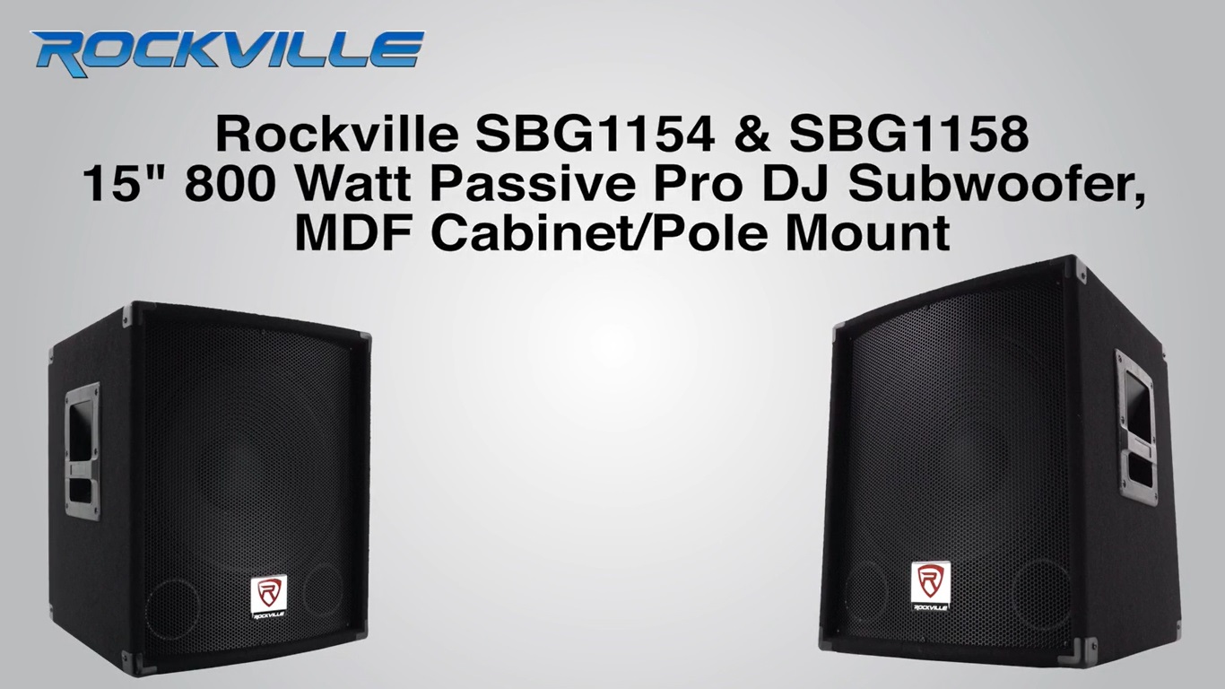  Rockville SBG1158 - Subwoofer pasivo para DJ profesional de 15  pulgadas, 800 vatios, gabinete de madera de fibropanel (MDF)/montaje en  poste : Instrumentos Musicales