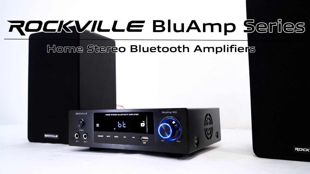 Rockville BLUAMP 150 Home Stereo Bluetooth Amplifier Receiver Optical/Phono/RCA 