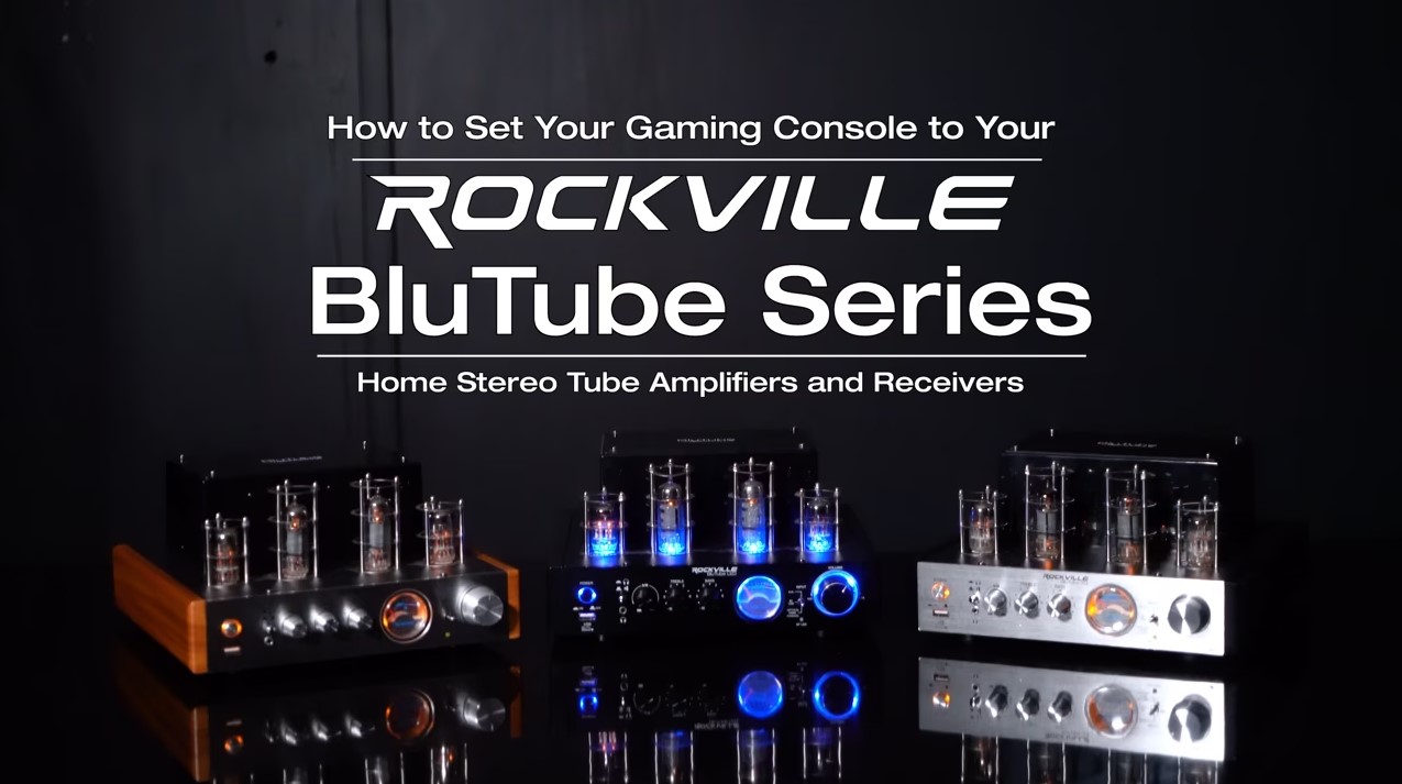 Rockville BluTube LED 70w Bluetooth Tube Amplifier/Home Stereo Receiver in  Black