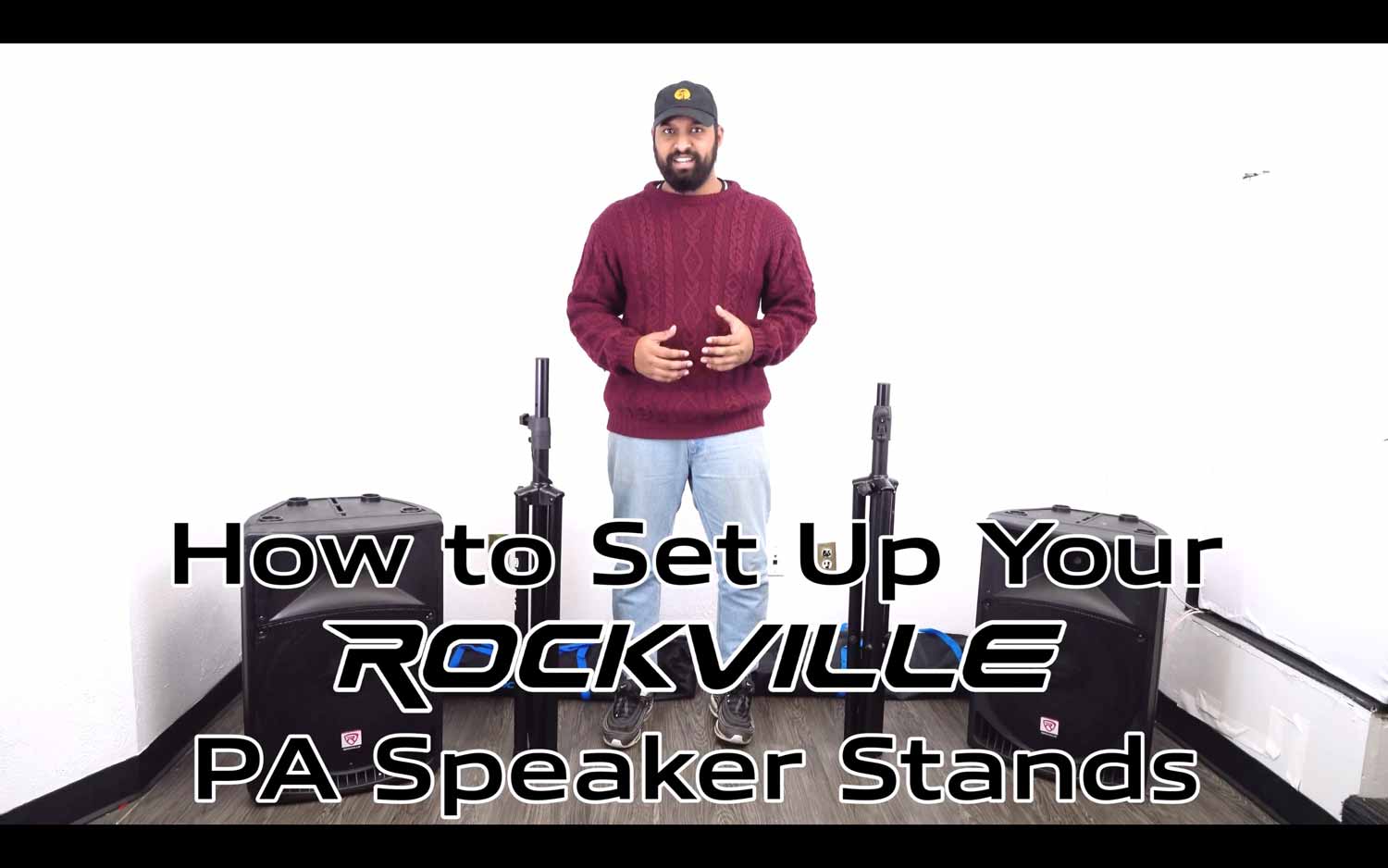 Rockville RVES05 Black Heavy Duty Tripod Pole-Mount DJ Pa Speaker Stand
