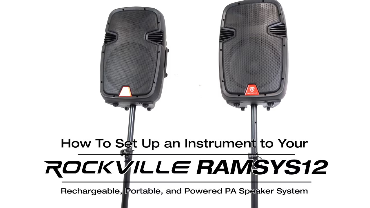 Rockville RAM12BT Altavoz PA DJ recargable de 12 pulgadas de 600 W, 2  micrófonos, Bluetooth y enlace estéreo inalámbrico TWS (RAM12BT V2)