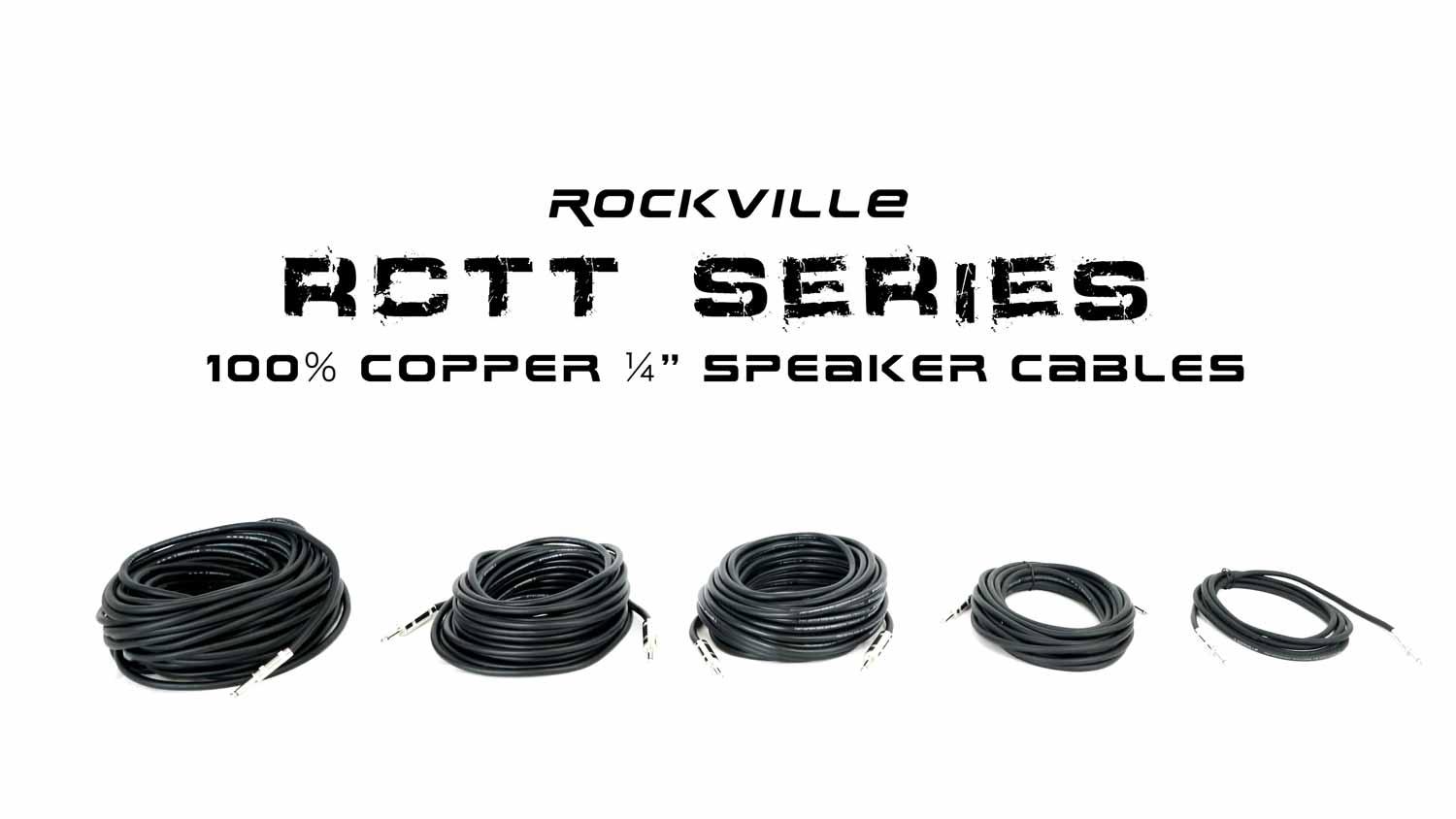 4 Rockville RCTT1425 25 14 AWG 1/4 TS to 1/4 TS Pro Speaker Cable 100% Copper 