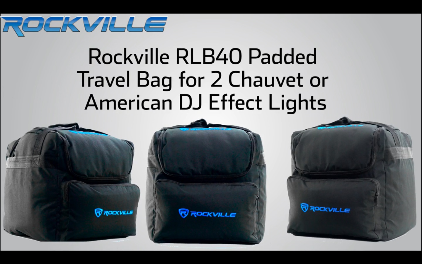 Rockville Transport Bag for 2 Chauvet FXPar 3 Par Can Wash Lights w/Strobe 
