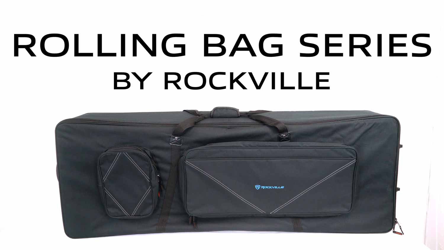 Rockville Rolling Bag Keyboard Case w/Wheels+Trolley Handle For KURZWEIL PC88 