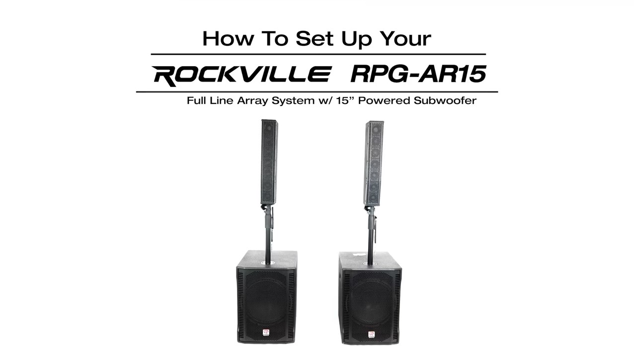 Rockville RPG-AR15 Full DJ System w/ 15” Powered Subwoofer + Line 