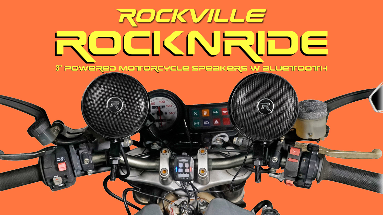 Rockville Bluetooth Motorcycle Speakers For Royal Enfield Classic Stealth Black 