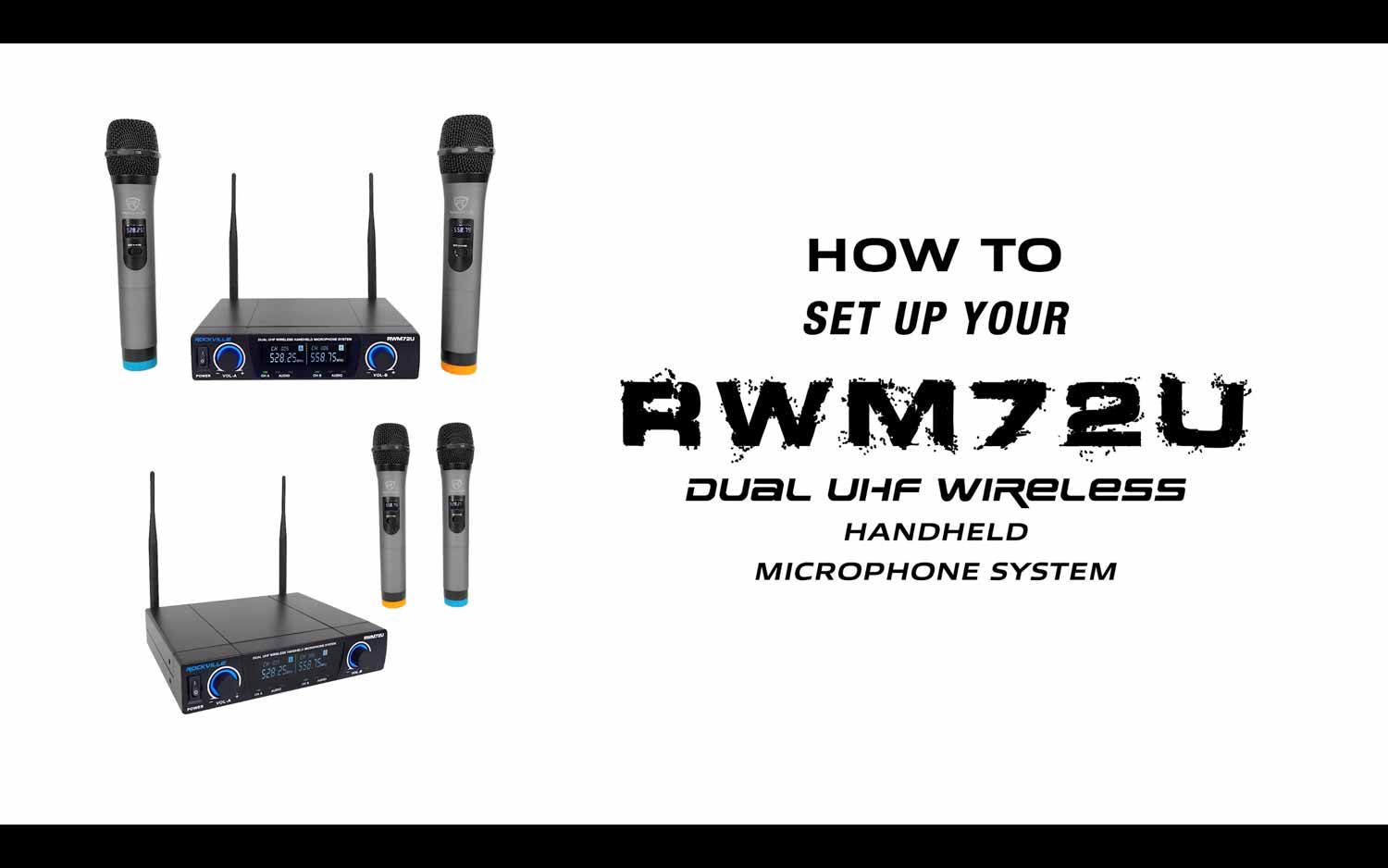 Rockville RWM72U Dual UHF Wireless Handheld Microphone System 