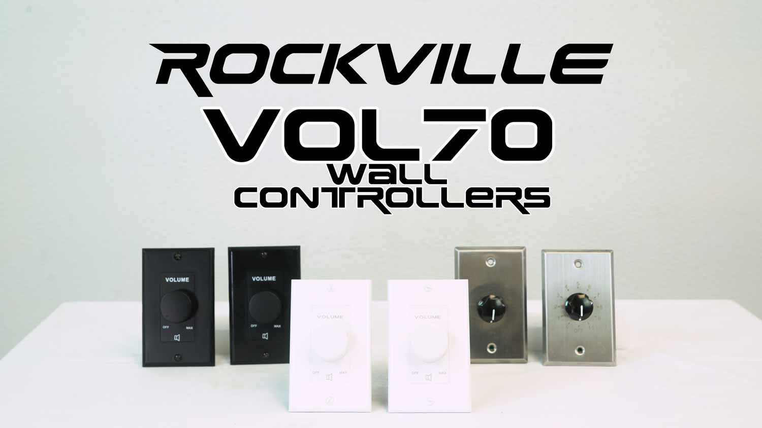 6 Rockville VOL70100 White 100 Watt 70v Wall Volume Control Zone Controllers 