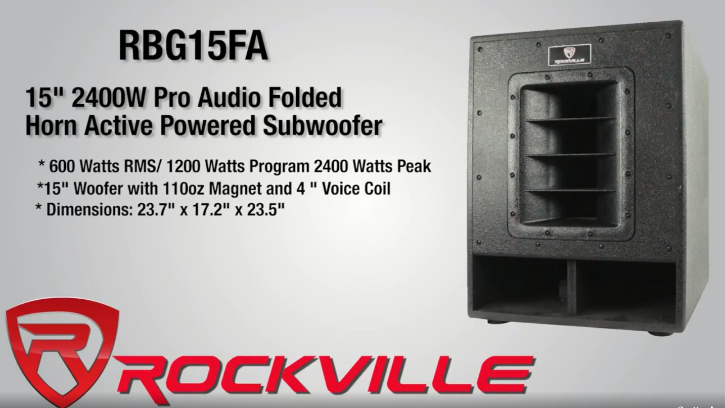 Rockville Rbg15fa 15 2400w Active Powered Pro Subwoofer Folded