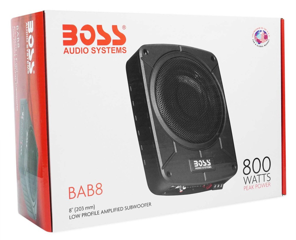 BOSS Audio BAB8 8" 800W Amplified Car Audio Subwoofer System Amp with Enclosure